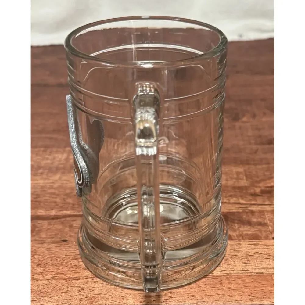 New Orleans Saints Metal Fleur De Lis Glass Beer Mug Stein